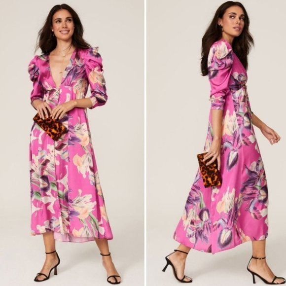 NWT! PatBo Pink Floral Dress Size 4 - Picture 8 of 13